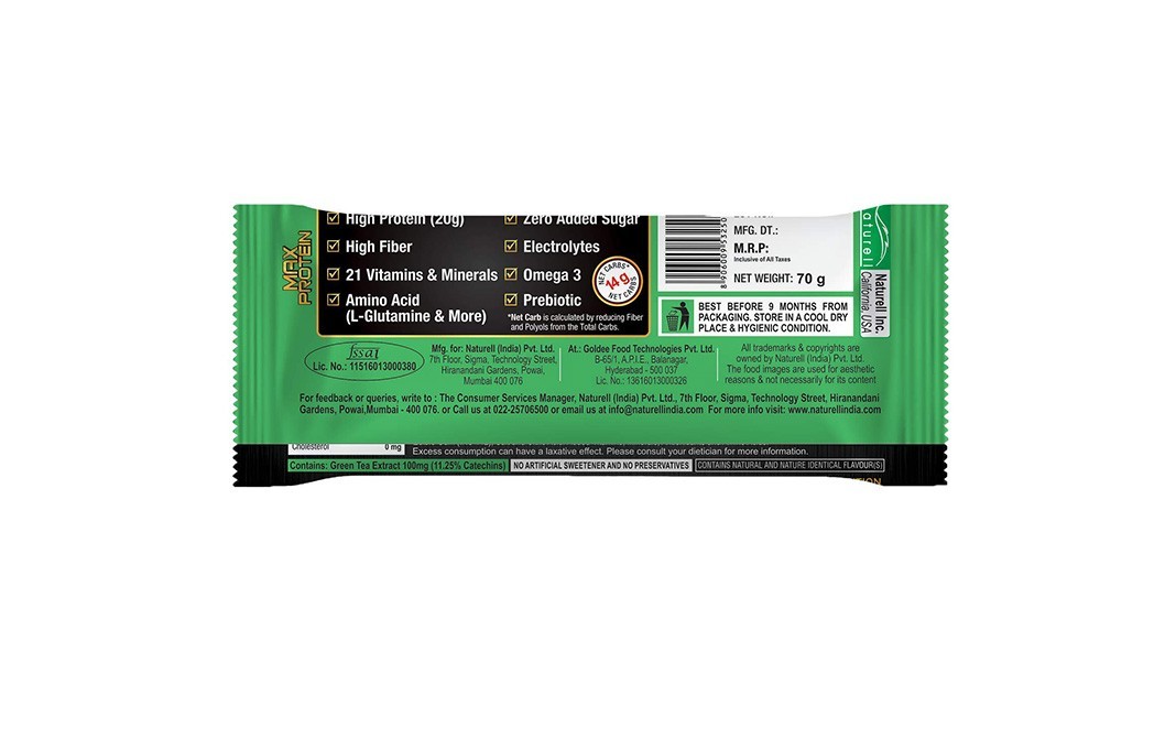 Ritebite Max Protien Green Tea Orange   Pack  70 grams